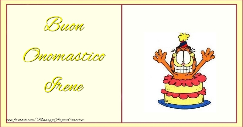 Buon Onomastico Irene - Cartoline onomastico con torta