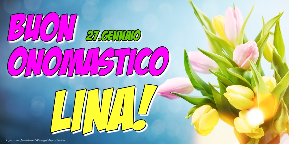 27.Gennaio - Buon Onomastico Lina! - Cartoline onomastico