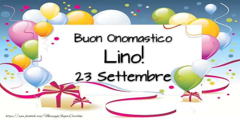 Buon Onomastico Lino! 23 Settembre - Cartoline onomastico