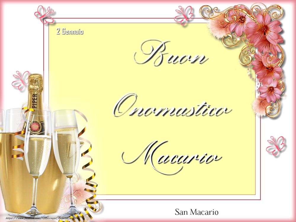 San Macario Buon Onomastico, Macario! 2 Gennaio - Cartoline onomastico