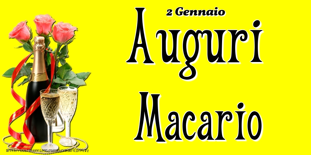 2 Gennaio - Auguri Macario! - Cartoline onomastico