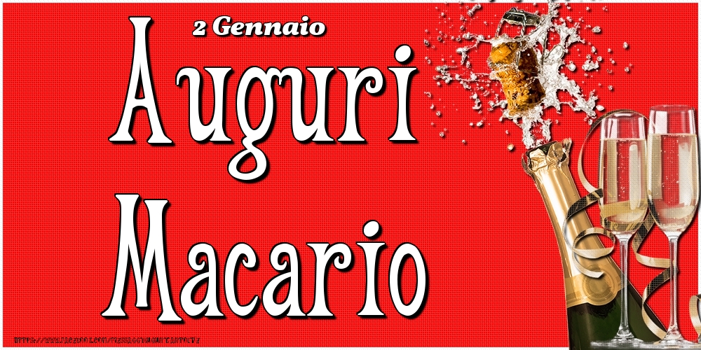 2 Gennaio - Auguri Macario! - Cartoline onomastico