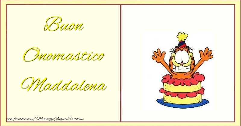 Buon Onomastico Maddalena - Cartoline onomastico con torta