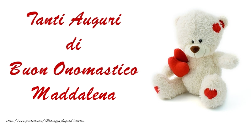 Tanti Auguri di Buon Onomastico Maddalena - Cartoline onomastico con animali