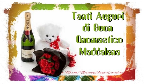 Tanti Auguri di Buon Onomastico Maddalena - Cartoline onomastico con animali