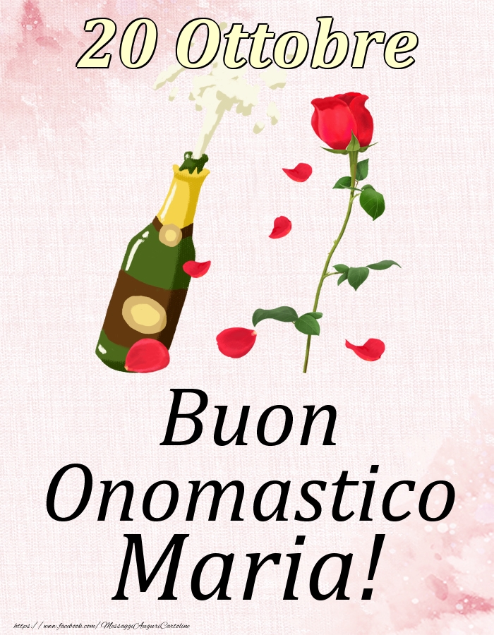 Buon Onomastico Maria! - 20 Ottobre - Cartoline onomastico