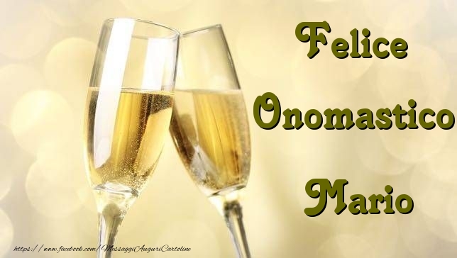 Felice Onomastico Mario - Cartoline onomastico con champagne