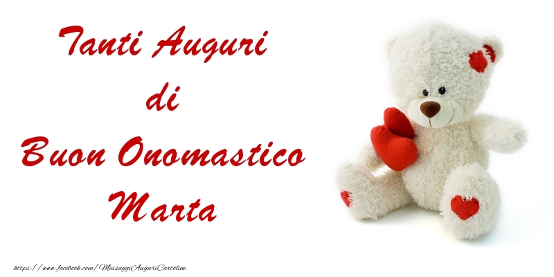 Tanti Auguri di Buon Onomastico Marta - Cartoline onomastico con animali