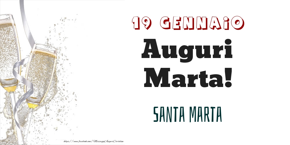 Santa Marta Auguri Marta! 19 Gennaio - Cartoline onomastico