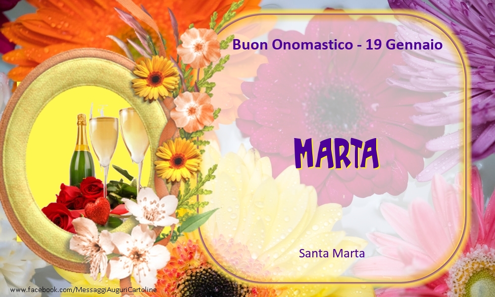 Santa Marta Buon Onomastico, Marta! 19 Gennaio - Cartoline onomastico