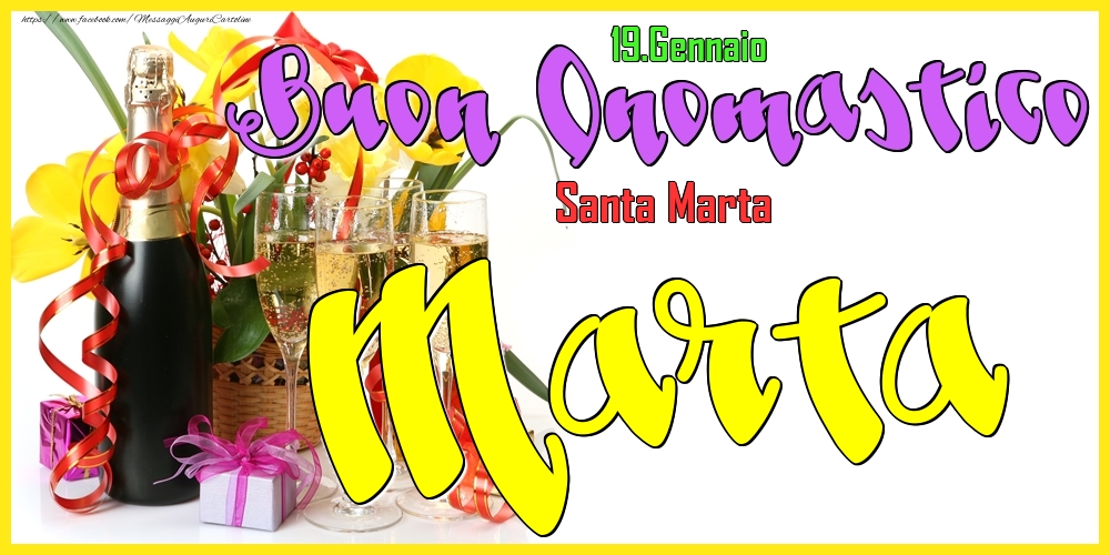 19.Gennaio - Buon Onomastico Marta! - Cartoline onomastico