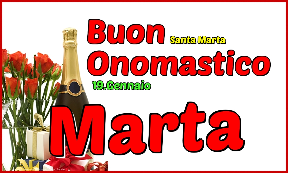 19.Gennaio - Buon Onomastico Marta! - Cartoline onomastico