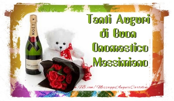 Tanti Auguri di Buon Onomastico Massimiano - Cartoline onomastico con animali