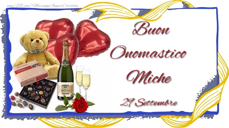 Buon Onomastico Miche! 29 Settembre - Cartoline onomastico