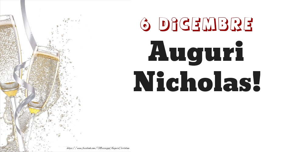 Auguri Nicholas! 6 Dicembre - Cartoline onomastico