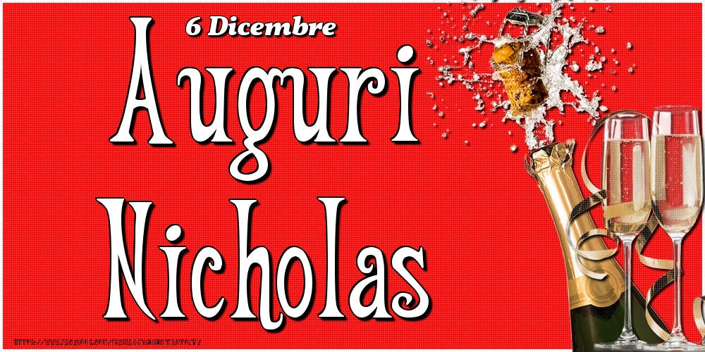 6 Dicembre - Auguri Nicholas! - Cartoline onomastico