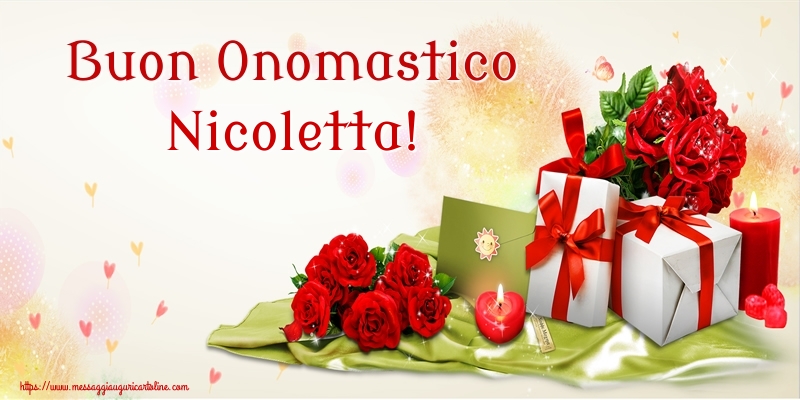 Buon Onomastico Nicoletta! - Cartoline onomastico con fiori