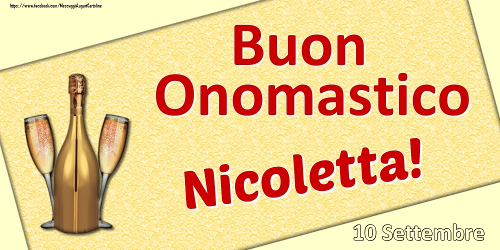 Buon Onomastico Nicoletta! - 10 Settembre - Cartoline onomastico