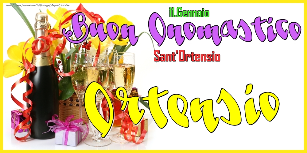 11.Gennaio - Buon Onomastico Ortensio! - Cartoline onomastico