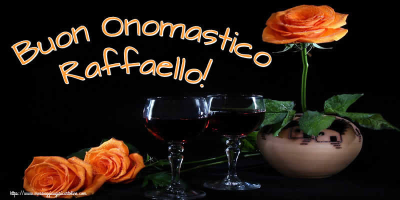 Buon Onomastico Raffaello! - Cartoline onomastico con champagne