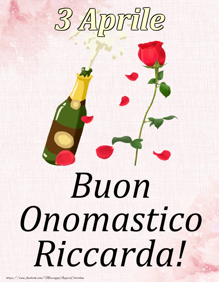 Buon Onomastico Riccarda! - 3 Aprile - Cartoline onomastico