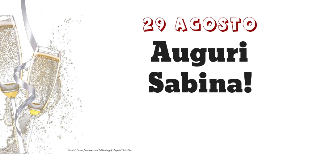 Auguri Sabina! 29 Agosto - Cartoline onomastico