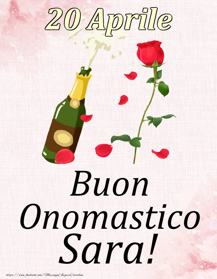 Buon Onomastico Sara! - 20 Aprile - Cartoline onomastico