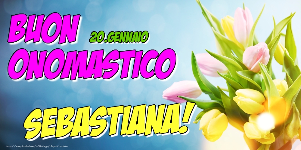 20.Gennaio - Buon Onomastico Sebastiana! - Cartoline onomastico