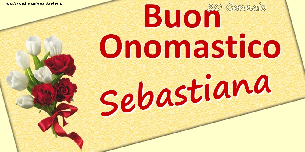 20 Gennaio: Buon Onomastico Sebastiana - Cartoline onomastico