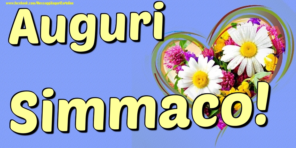 Auguri Simmaco - Cartoline onomastico con il cuore