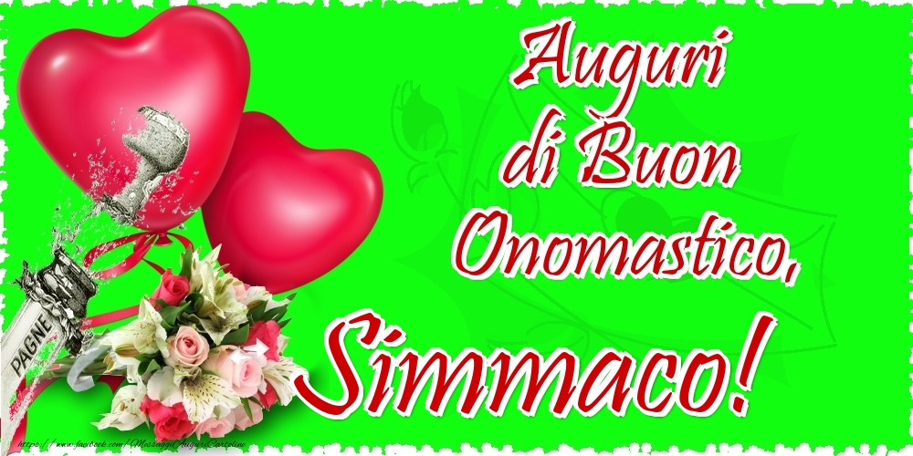 Auguri di Buon Onomastico, Simmaco - Cartoline onomastico con il cuore