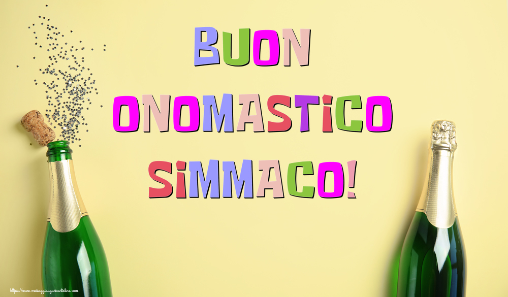 Buon Onomastico Simmaco! - Cartoline onomastico con champagne