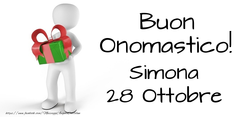 Buon Onomastico  Simona! 28 Ottobre - Cartoline onomastico