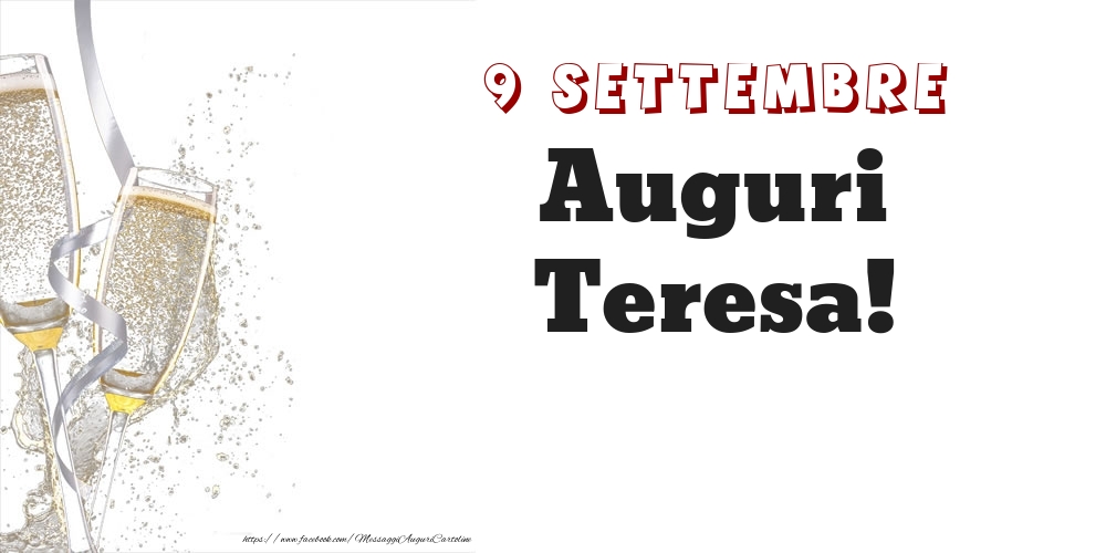 Auguri Teresa! 9 Settembre - Cartoline onomastico