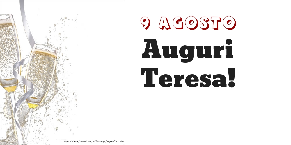 Auguri Teresa! 9 Agosto - Cartoline onomastico