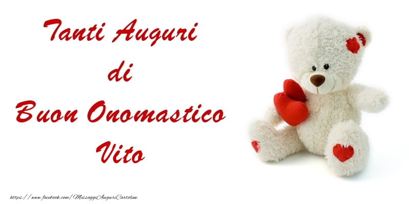 Tanti Auguri di Buon Onomastico Vito - Cartoline onomastico con animali